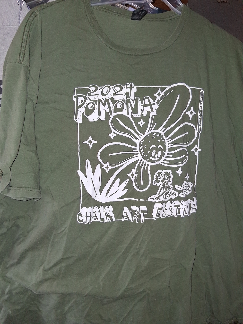 Kids Pomona Chalk Art Festival Graphic Tee - Olive Green